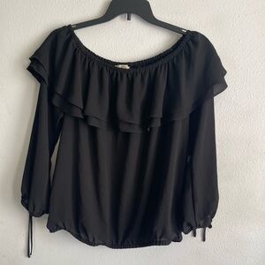 Michael Kors Black Ruffle Blouse